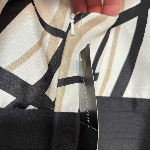 Jones New York Halter A-line Dress Size 8 Womans White/Black/Tan Sleeveless NWT - Picture 7 of 9